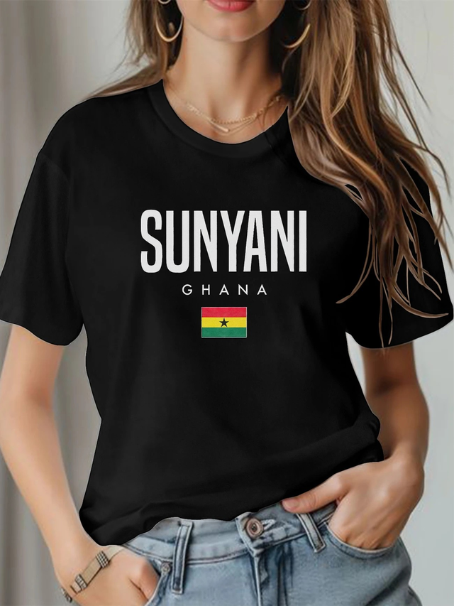  Women's Sunyani Ghana Casual Summer T-Shirt 