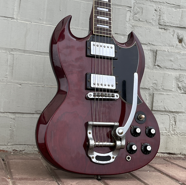 1976 Greco SG-400T (Gibson LAWSUIT) String-Through Bigsby &amp; Prototype Maxon U-1000 PAF Replica Pickups (Made in Japan)
