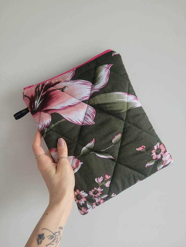 Pochette zippée pour Tablette : Fleurs