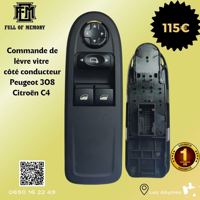 Interrupteur de lève vitre  PEUGEOT 308 CITROEN C4