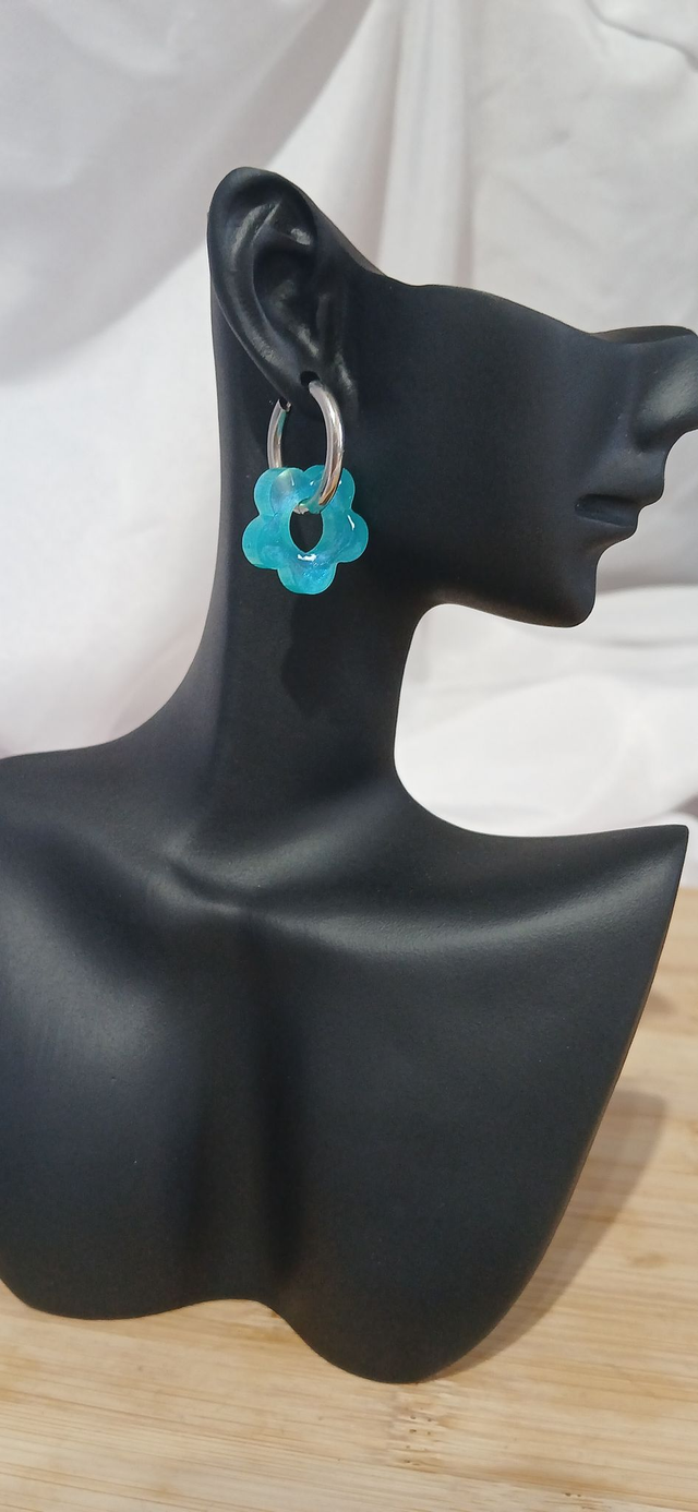 Boucles "Fleur paillettes"