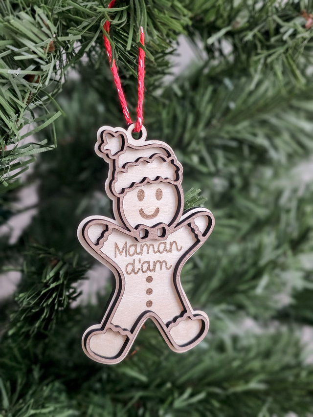 Suspension en bois - pain d'épices