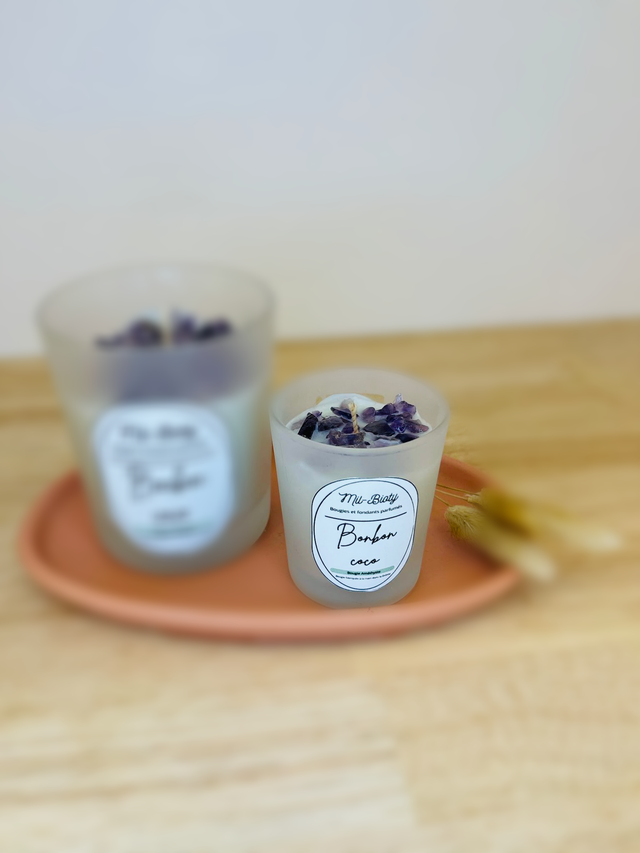 Bougie Améthyste : Bonbon coco