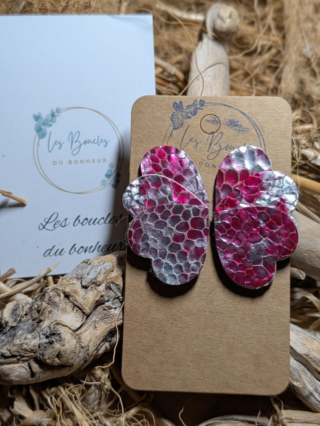 Boucles d'oreilles Oxa fushia ox016