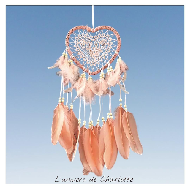 Attrape-rêve "Coeur pêche bohème" AT-002