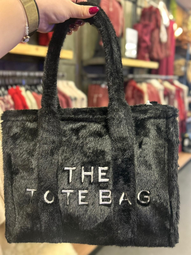 Tote bag fur zwart