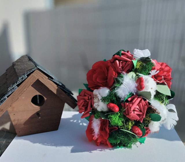 Bouquet rond rouge eternel