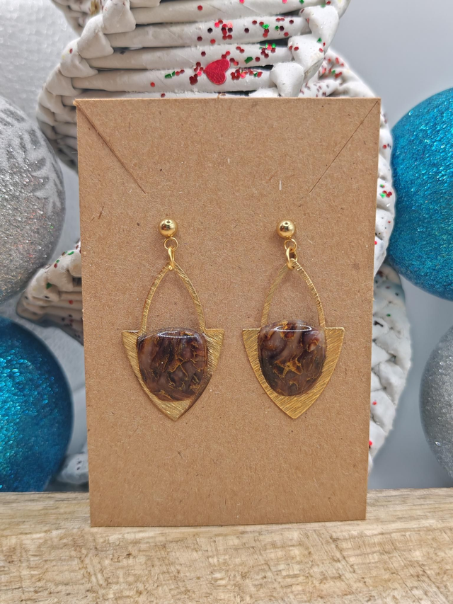 Boucles uniques marbrées marron 