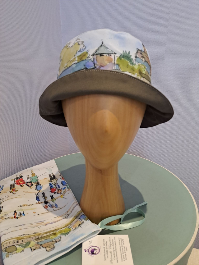 Bob Pluie Aquarelle "Traversées de Tatihou" intérieur coton kaki