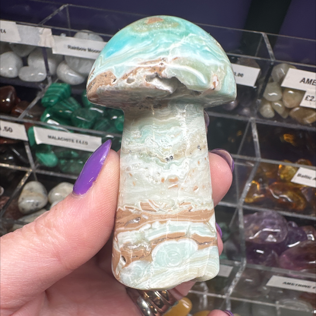 Blue Aragonite Toadstool  
