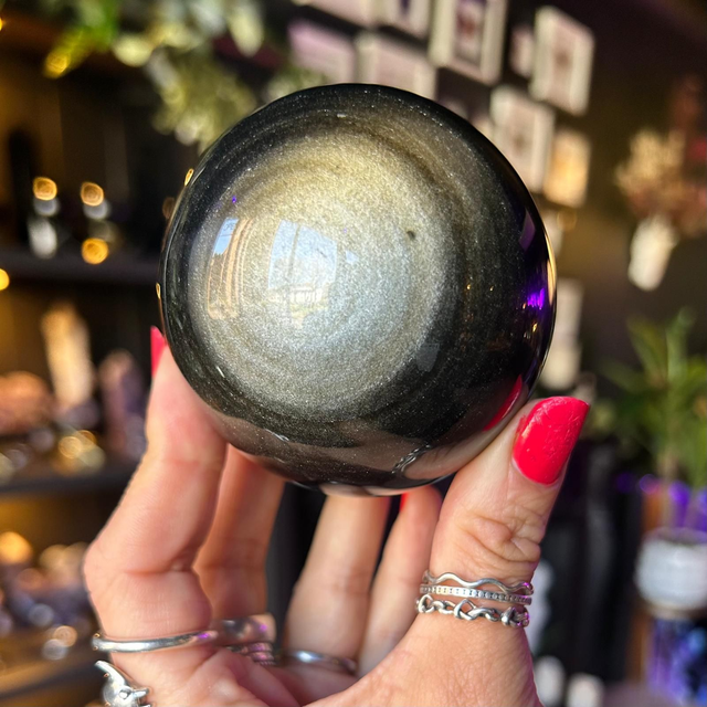 Golden Sheen Obsidian Sphere R44H2