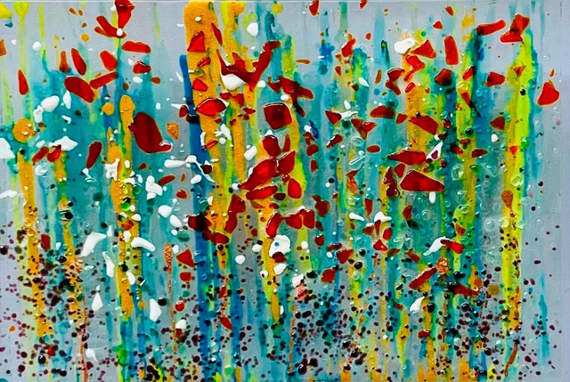 Wilde bloemen - miniatuurpaneel (9756) - in luxe houten frame