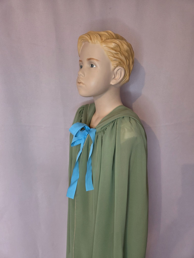 Cape de déguisement verte à ruban bleu