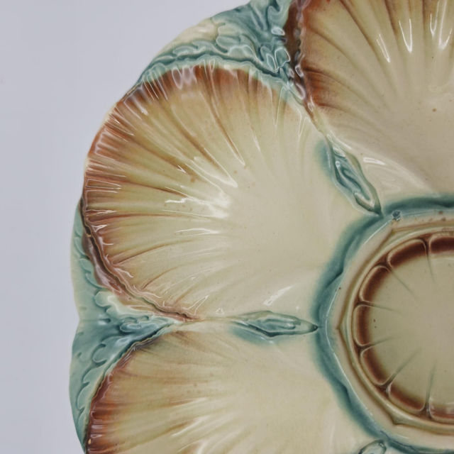 Assiette de service à huîtres Digoin Sarreguemines