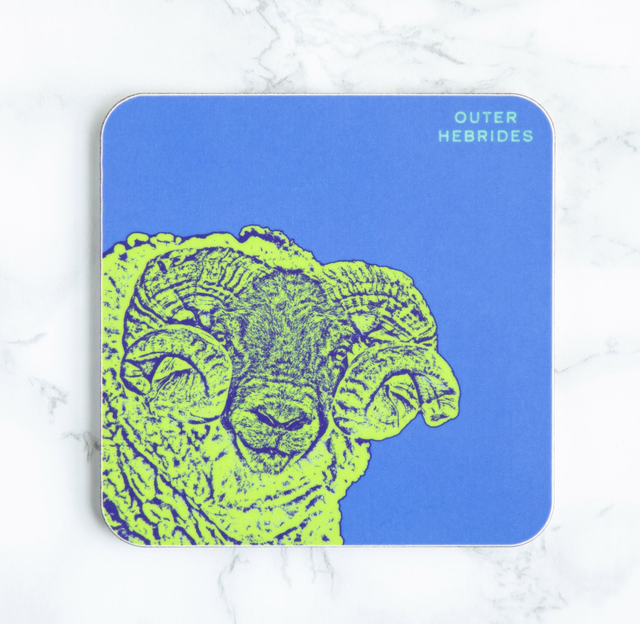 Baa Ram Ewe! Outer Hebrides Single Coaster