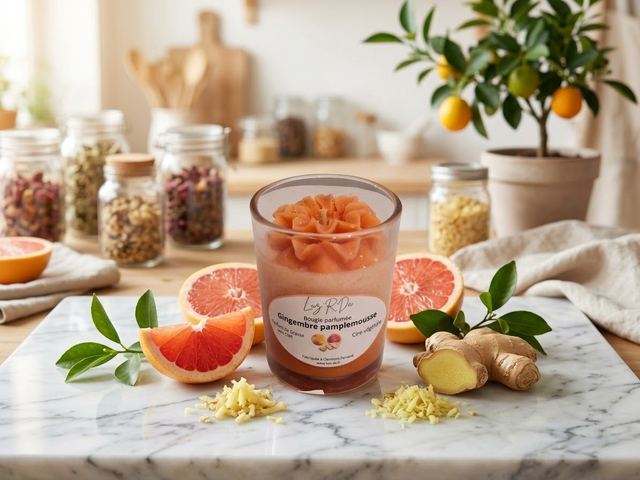 Bougie Déco - 60 grammes - "Gingembre pamplemousse"
