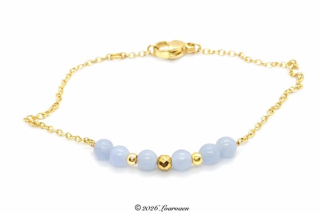 Bracelet fin Angélite bleue