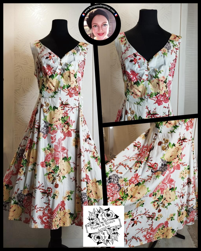 Robe Hearts Roses Susan Floral in White T46