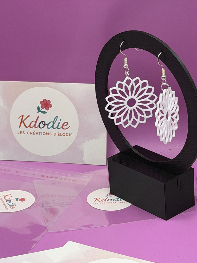 Boucles d'oreilles Dahlia - Attaches Crochet 