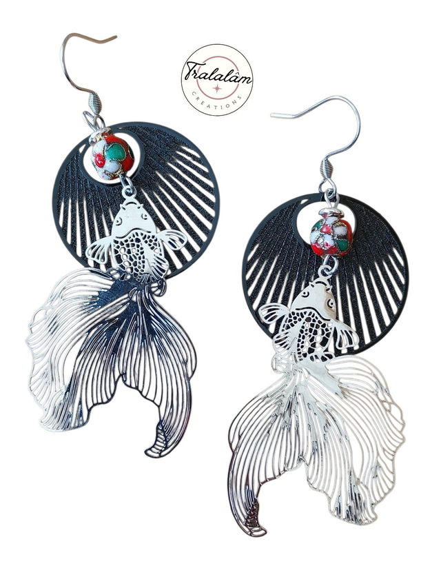 ✨Boucles d&#039;oreilles japonisantes poissons✨EVASION(188BO)