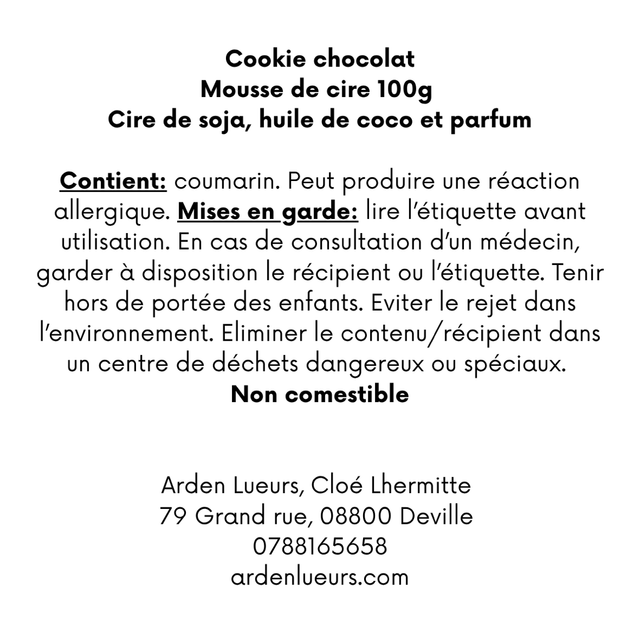 Mousse de cire Cookie chocolat