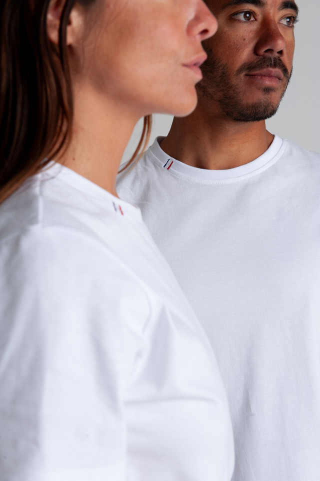 T-shirt Blanc Brodé Griffe France