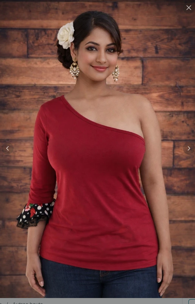 176 Taille Unique Top une manche flamenco