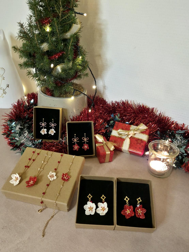 Boucles d'oreilles fleuries - Christmas Wish