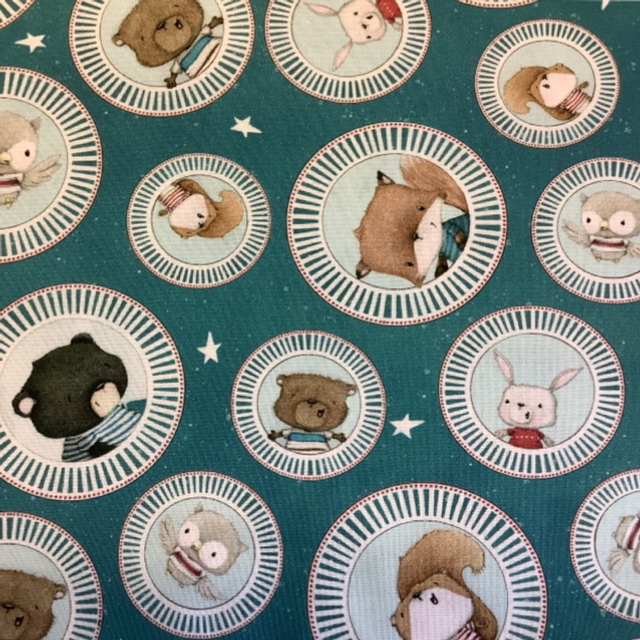 35 cm Patchworkstoff „Tierkinder“