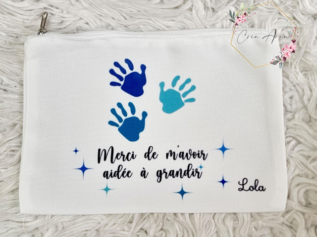 Pochette "Merci de m'avoir aidé(e) à grandir" - tons bleus