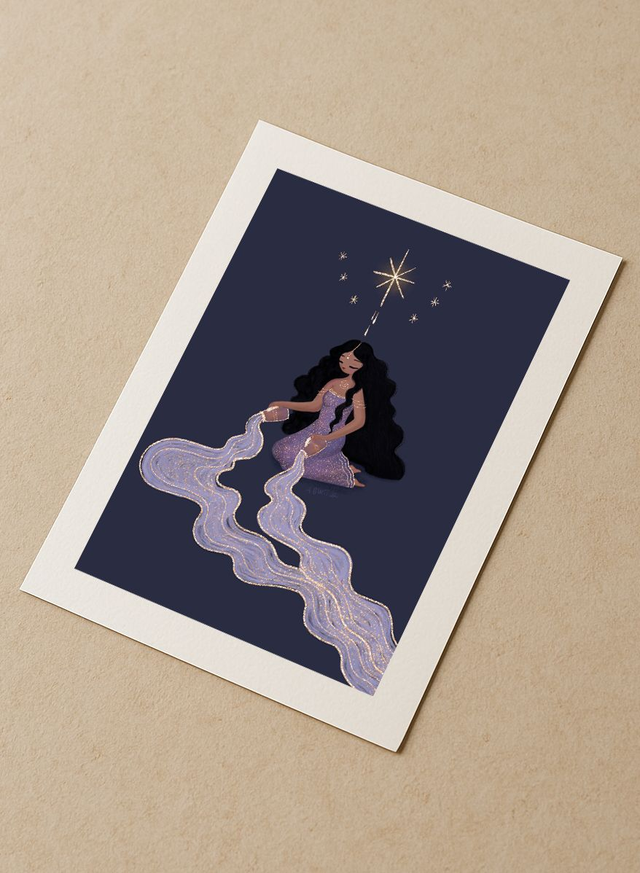 L'Etoile - Tirage d'art rehaussé de doré