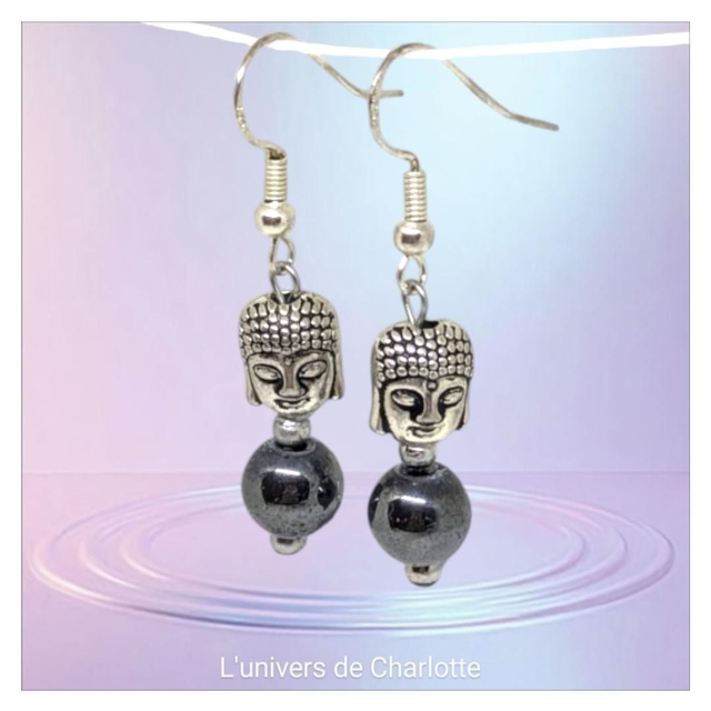 Boucles d&#039;oreilles &quot;Hématite&quot; BO-070