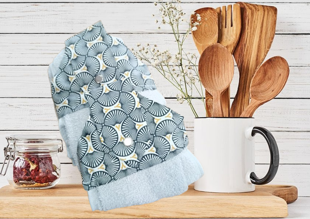 Essuie main lot x2 TON "BLEU"