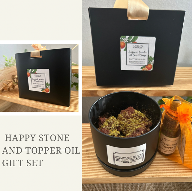 Happy Stone and topper oil gift set