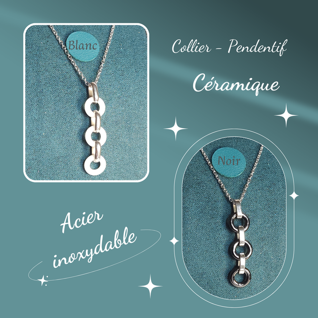 Pendentif CERAMIQUE - 3 anneaux