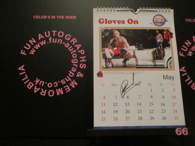 Kevin 'Green Machine' Greenwood - Gloves On 2014 Autographed Calendar Page (66)