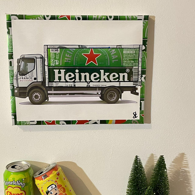 Tableau réalisé avec des canettes recyclées