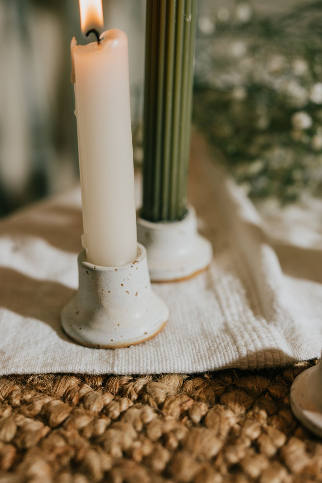Candlestick Holder | Pearl Speckle
