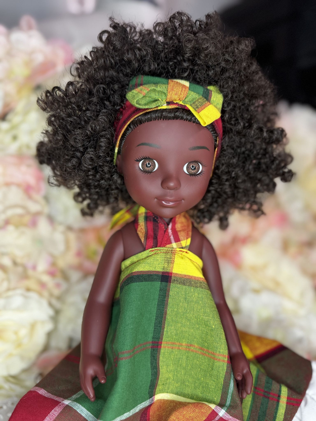 Poupée - Robe madras 100% Coton – Fait main