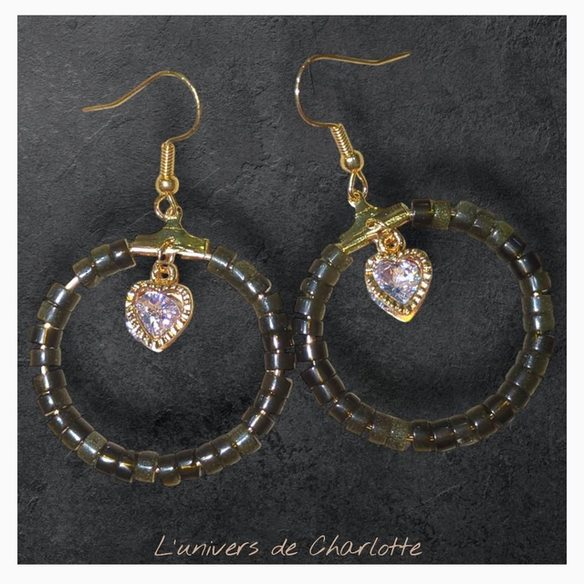 Boucles d'oreilles "Obsidienne" BO-181