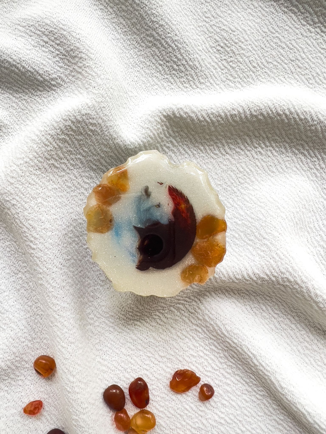 Suporte Pop pra Celular Lobos Yin/Yang pra Equilibrar Energias e Emoções