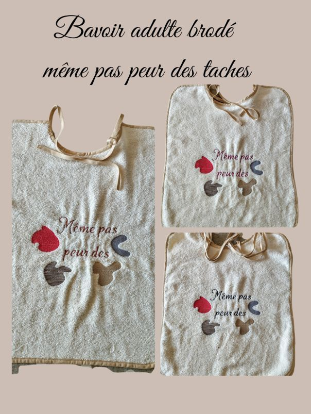 Bavoir Adulte &amp; Grand Enfant – Éponge Haute Qualité – Personnalisable