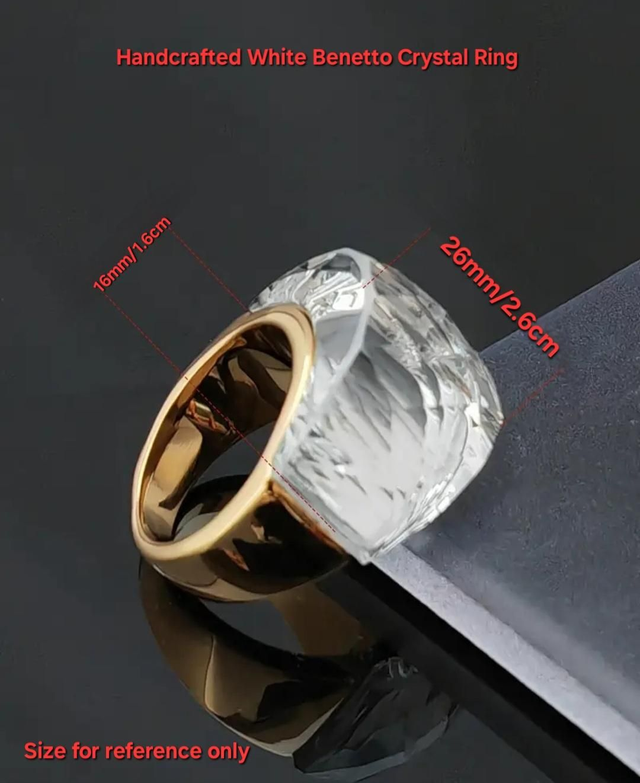 Beautiful Handcrafted Crystals & Gold Plated Ring.