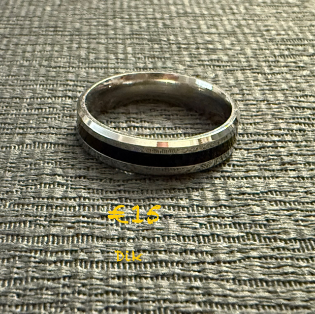 Ring zilver zwart dik