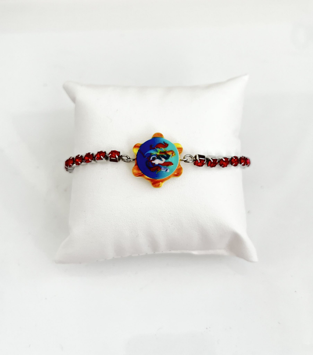 Bracciale Tennis con strass e Tamburello Siciliano in Ceramica