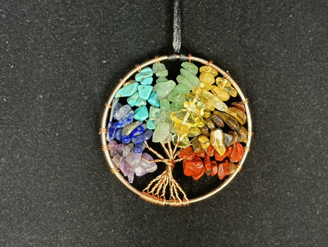 Necklace - Chip Crystal Tree of Life - Copper
