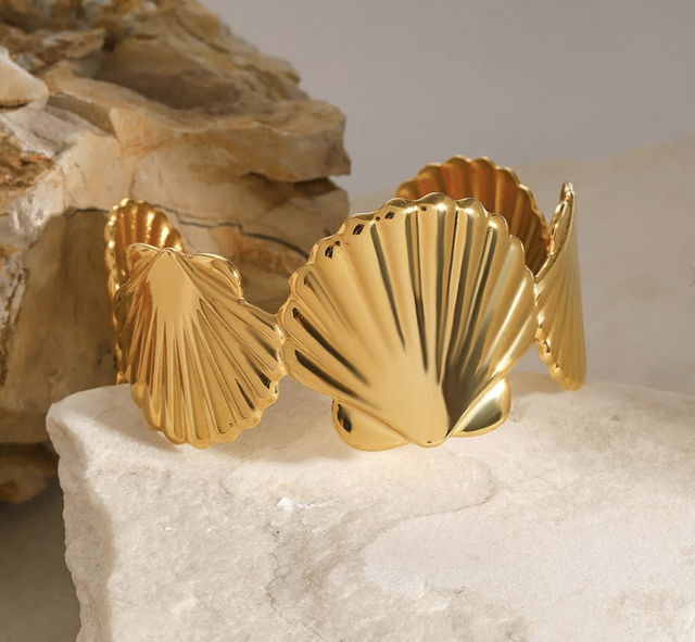 Bracelet manchette coquillages