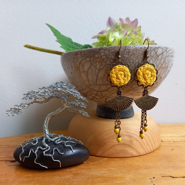 Boucles d&#039;oreille Madame Hô - Jaunes