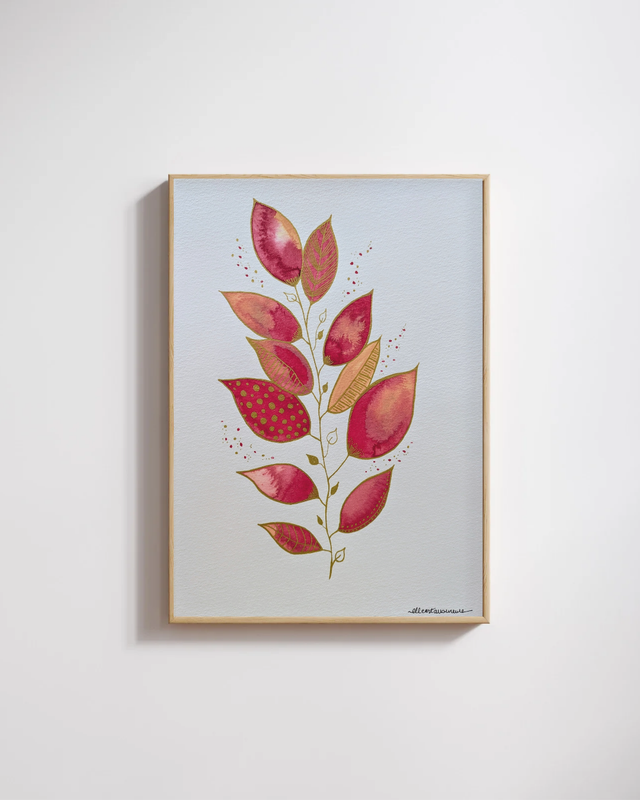 Feuillages - Aquarelle originale A4