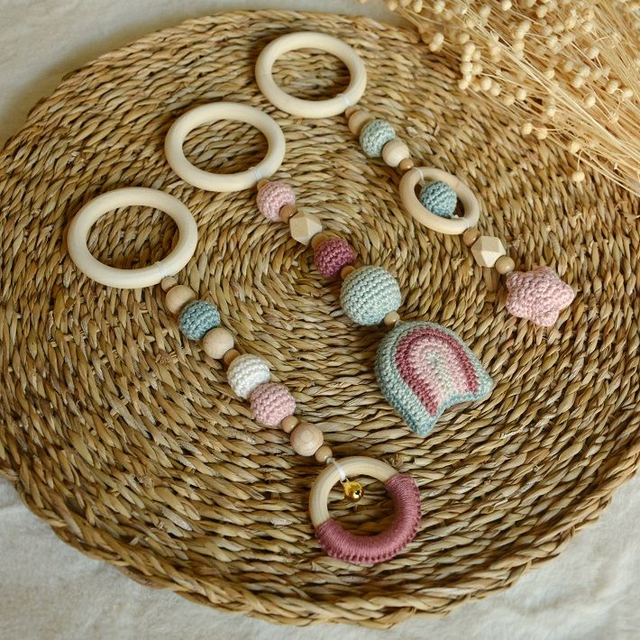 Suspensions pour une arche d&#039;éveil - prune/bleu gris